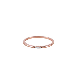 Sterling Silver with Rose Gold Plated Cubic Zirconia Round Ring-7