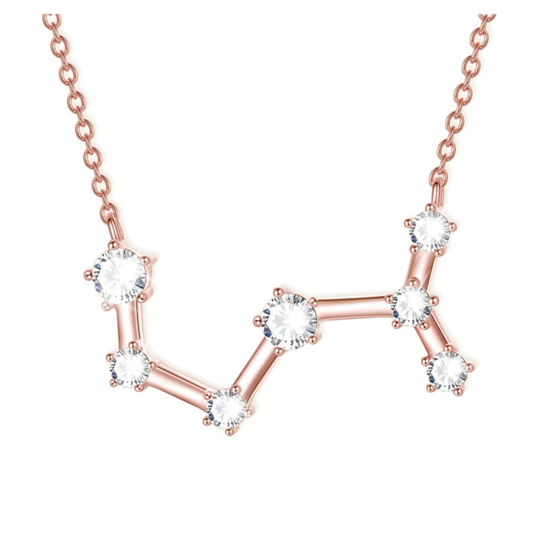 Collier Scorpion en argent sterling avec zircone cubique plaqué or rose pour femme-2