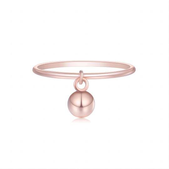 Sterling Silver with Rose Gold Plated Spherical Ring