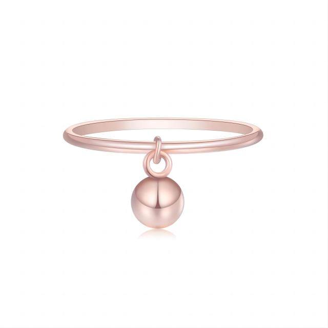 Sterling Silver with Rose Gold Plated Spherical Ring-1