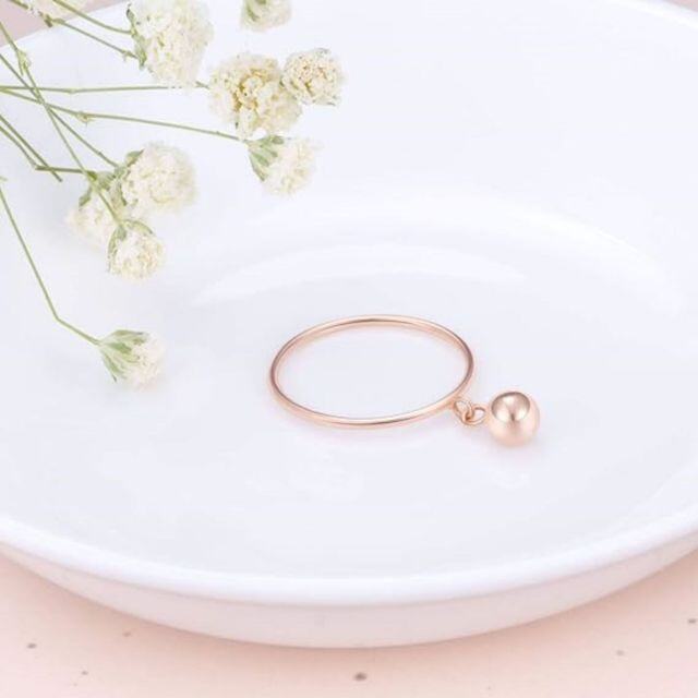 Sterling Silver with Rose Gold Plated Spherical Ring-3