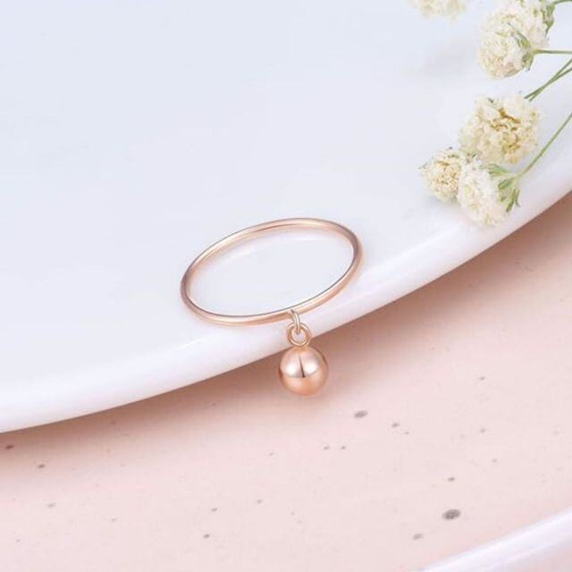 Sterling Silver with Rose Gold Plated Spherical Ring-4