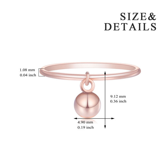 Sterling zilver met roségoud vergulde bolvormige ring-5