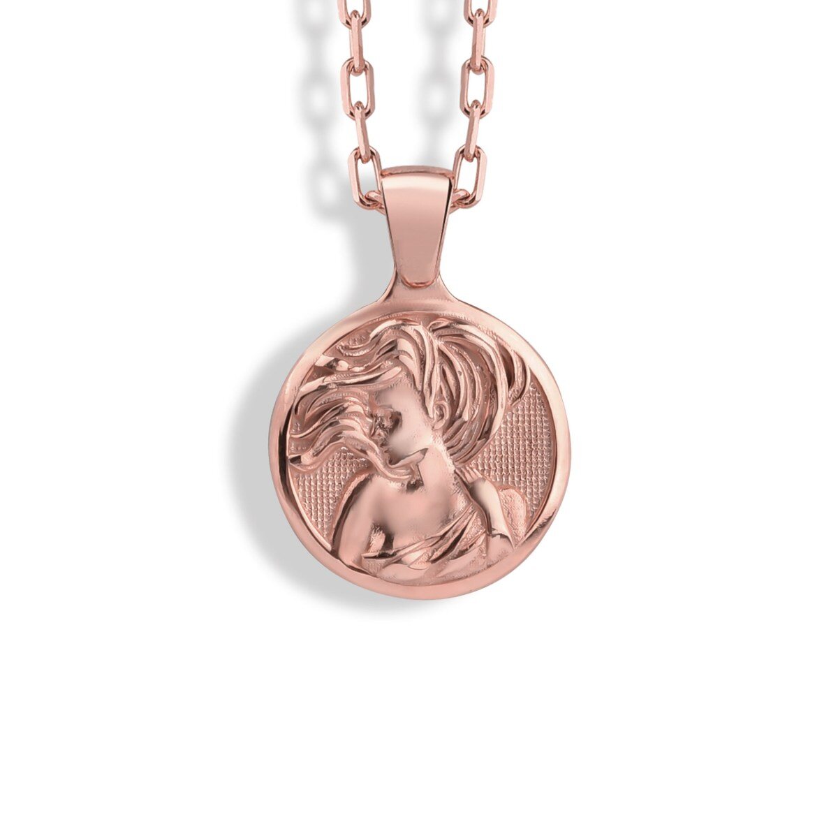 Collar con colgante de Virgo en plata de ley bañado en oro rosa-1