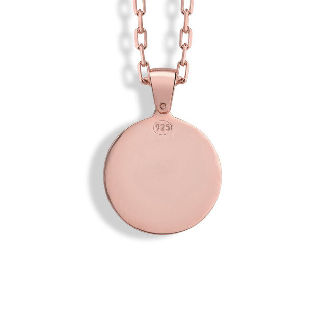 Collana con ciondolo Vergine in argento sterling placcato oro rosa-2