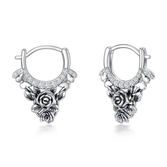 Boucles d'oreilles en argent sterling en forme de rose