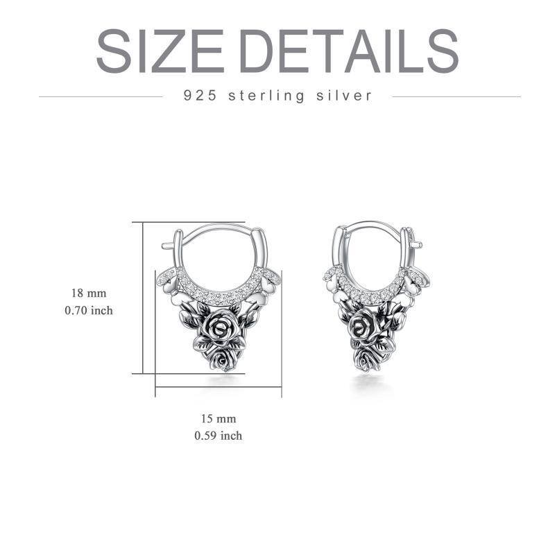 Boucles d'oreilles en argent sterling en forme de rose-4