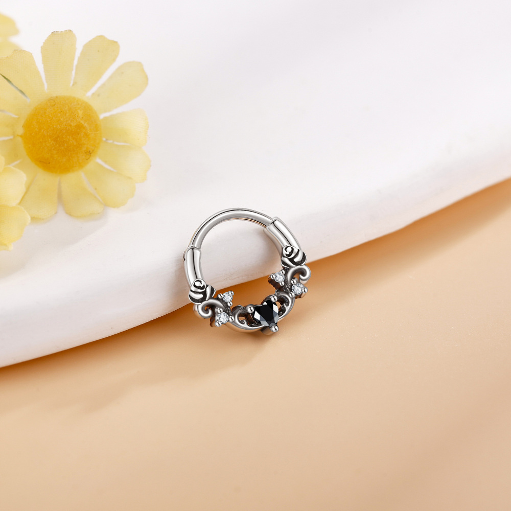 Sterling Silver Rose Nose Ring-4