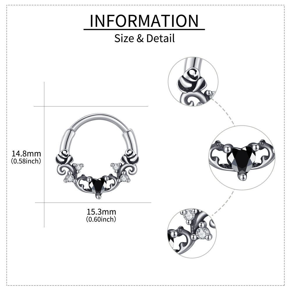 Sterling Silver Rose Nose Ring-5