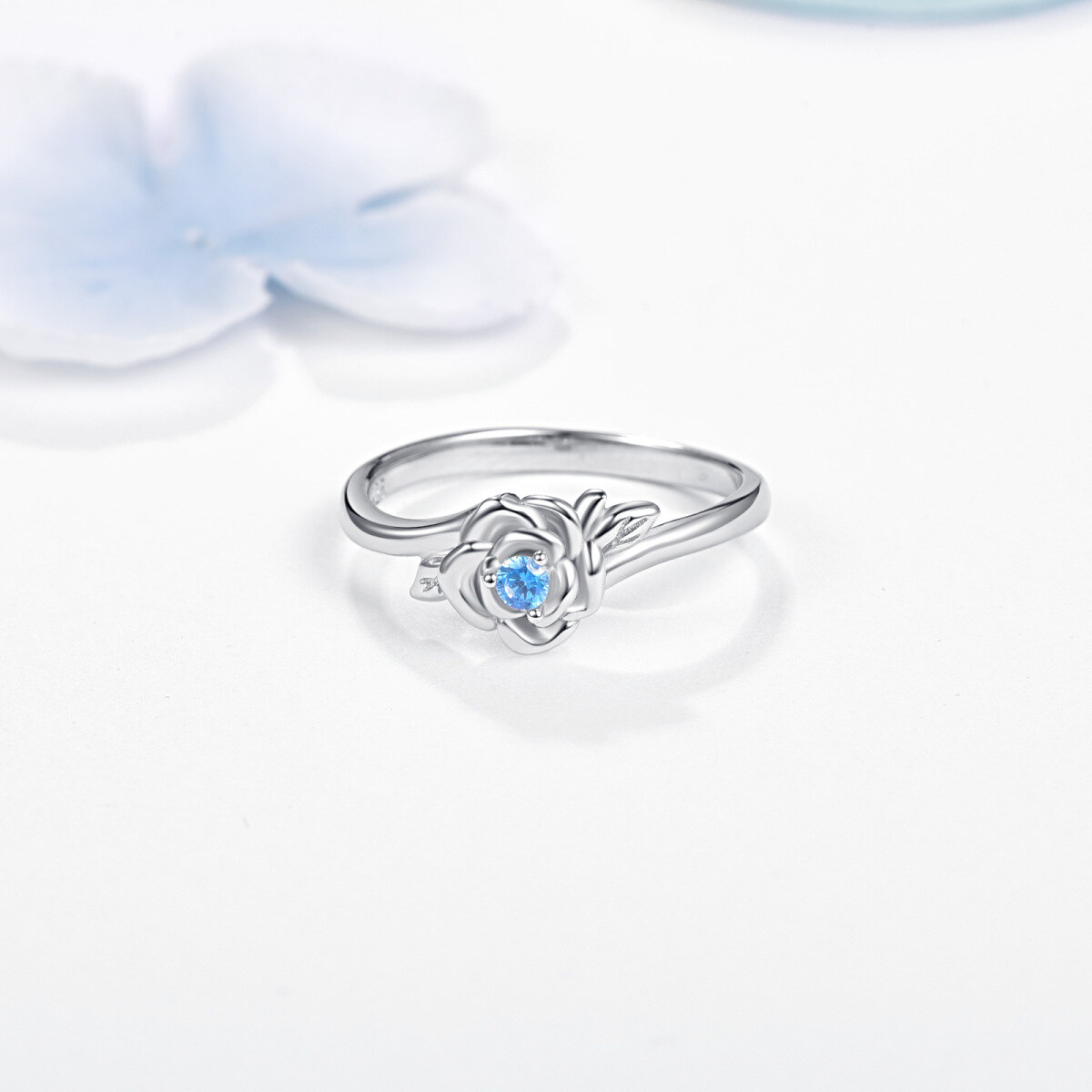 Sterling Silber Ring mit Rosenmotiv und Zirkonia-3