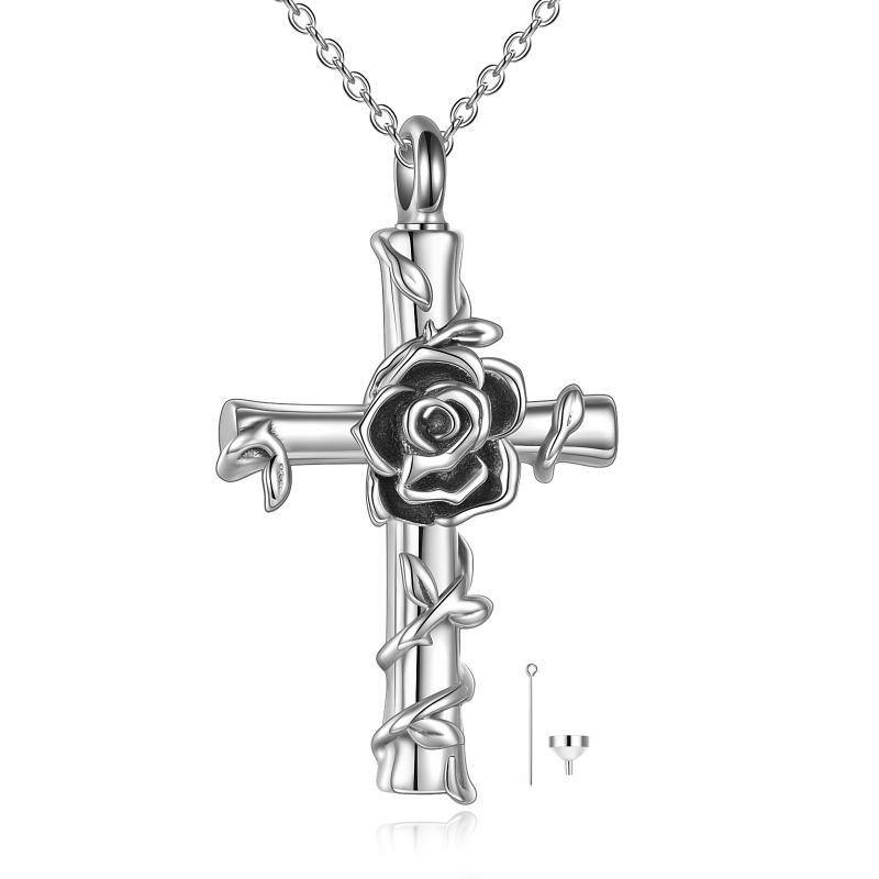 Collier Urne Rose en Argent Sterling pour Cendres-1