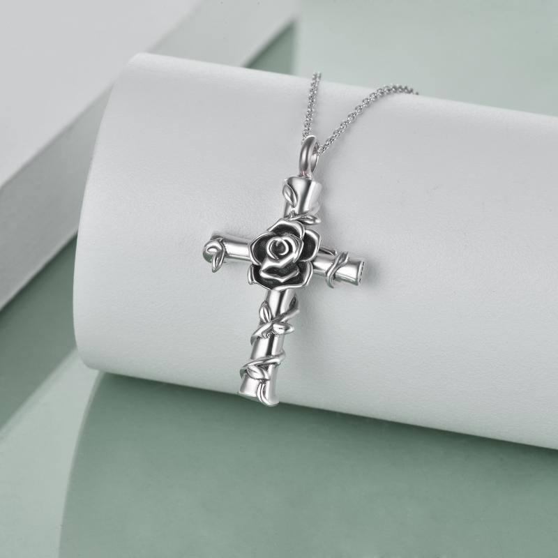 Collier Urne Rose en Argent Sterling pour Cendres-4