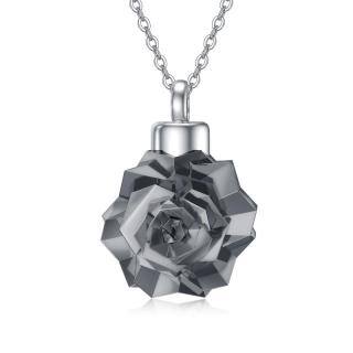 Sterling Silver Rose Urn Necklace for Ashes-52