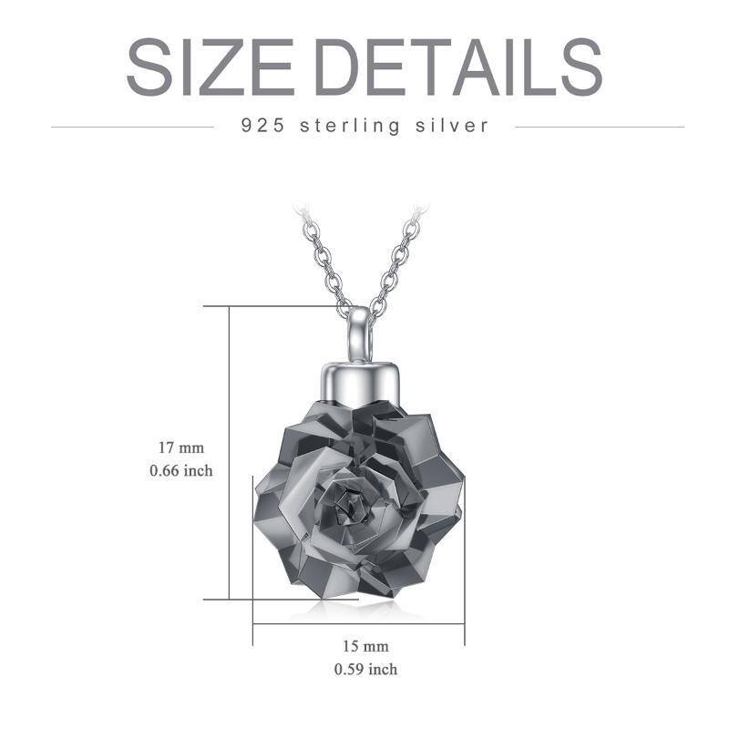 Sterling Silber Rose Urne Halskette-6