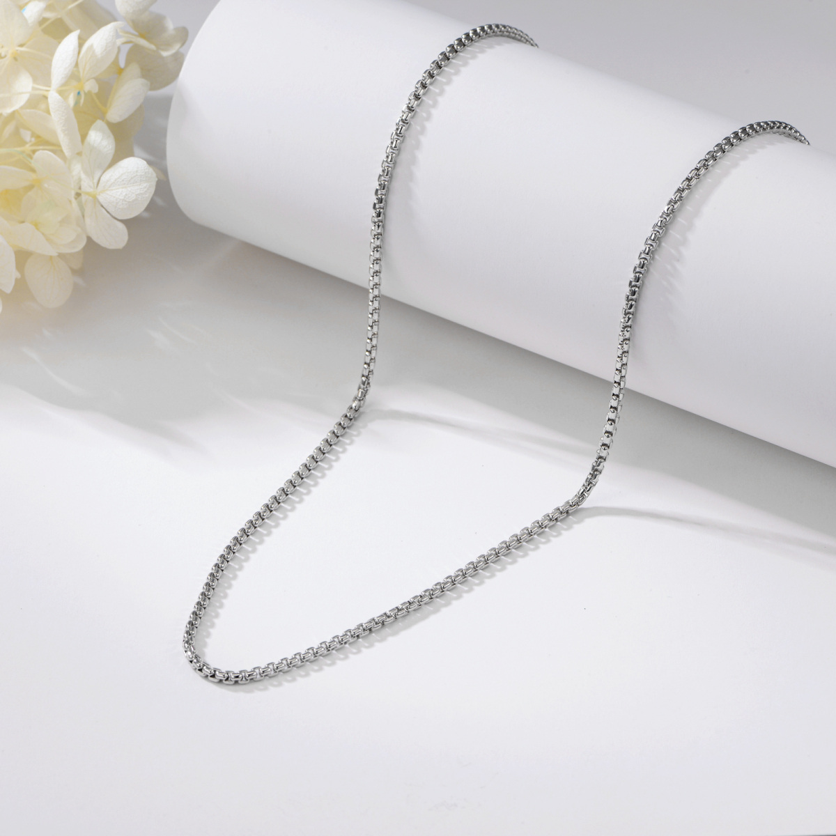 Sterling Silver Round Chain Necklace-4