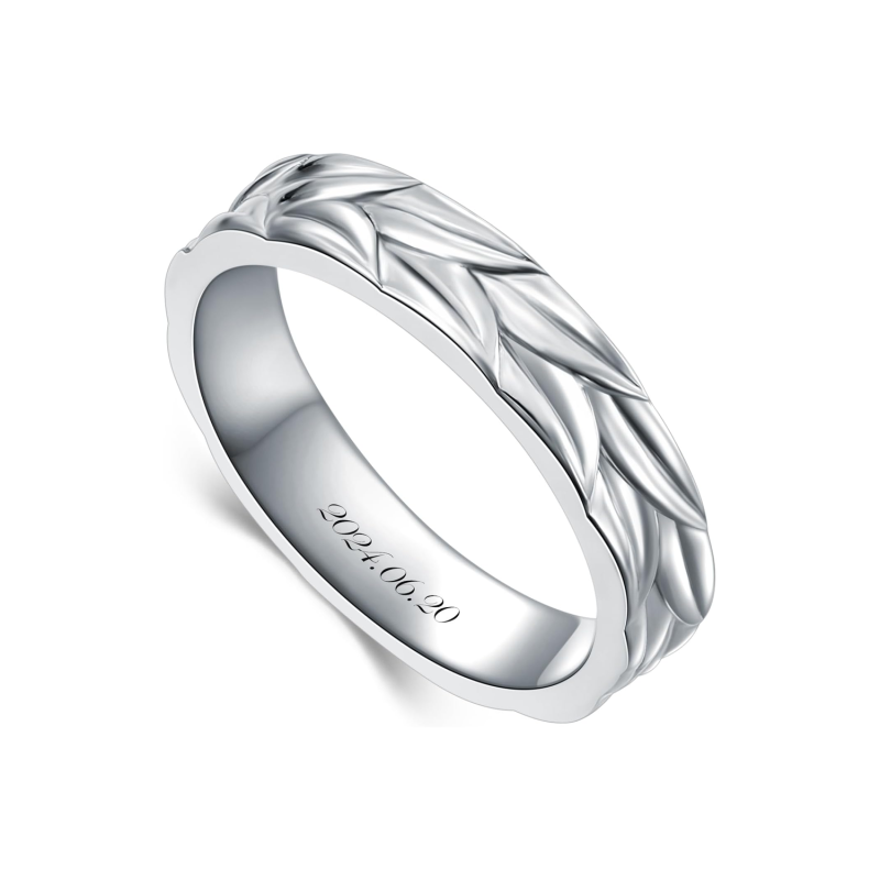 Sterling Silver Round Cut Lab Created Diamond Custom Couple Rings-5