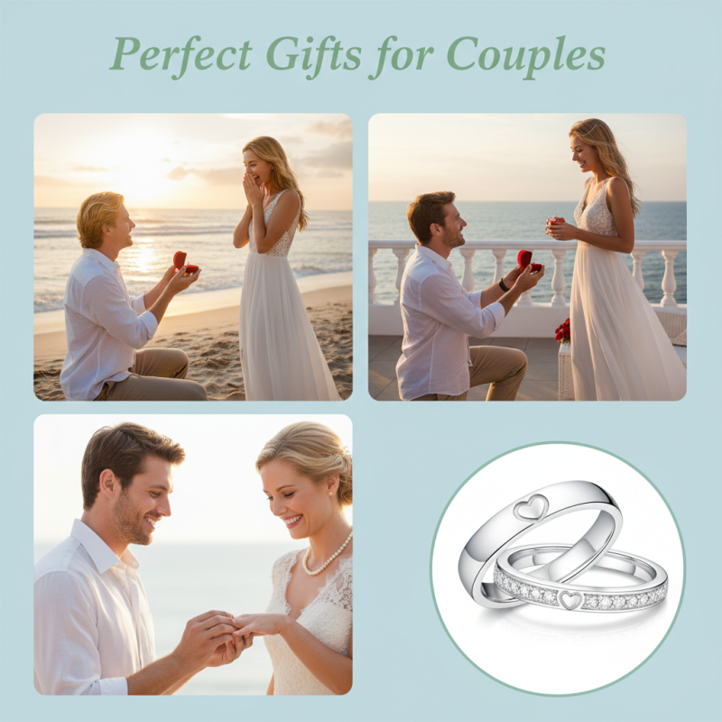 Sterlingsilber-Rundschliff-Labor-Diamanten-Paarringe nach Maß-3