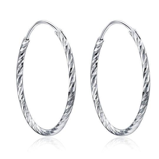 Sterling Silver Round Hoop Earrings