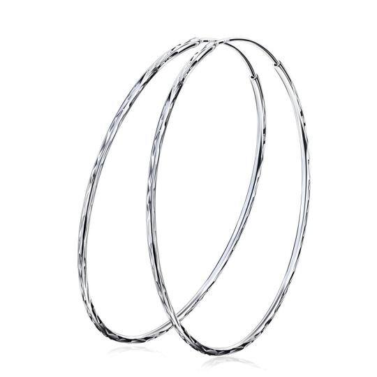 Sterling Silver Round Hoop Earrings