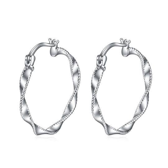 Sterling Silver Round Hoop Earrings