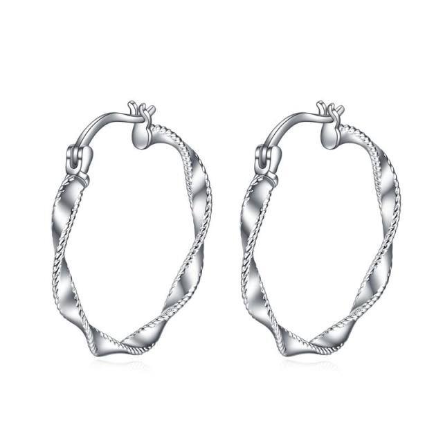 Orecchini a cerchio tondi in argento sterling-1