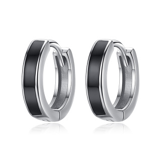 Sterling Silver Round Hoop Earrings-41