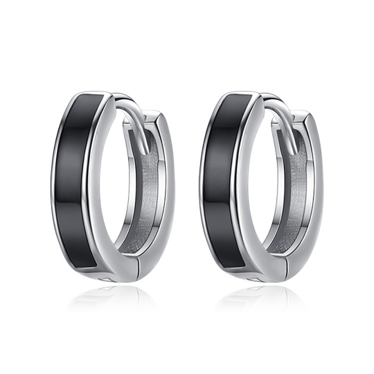 Sterling Silver Round Hoop Earrings