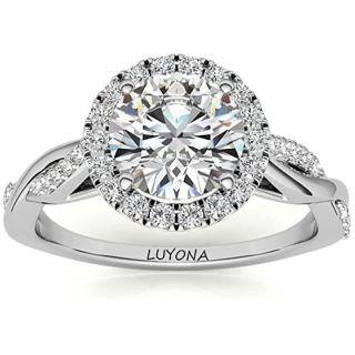 Sterling Silver Round Moissanite Couple Engagement Ring-39