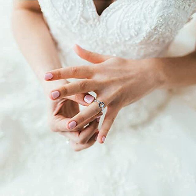 Bague en argent sterling avec pierre de lune ronde-2