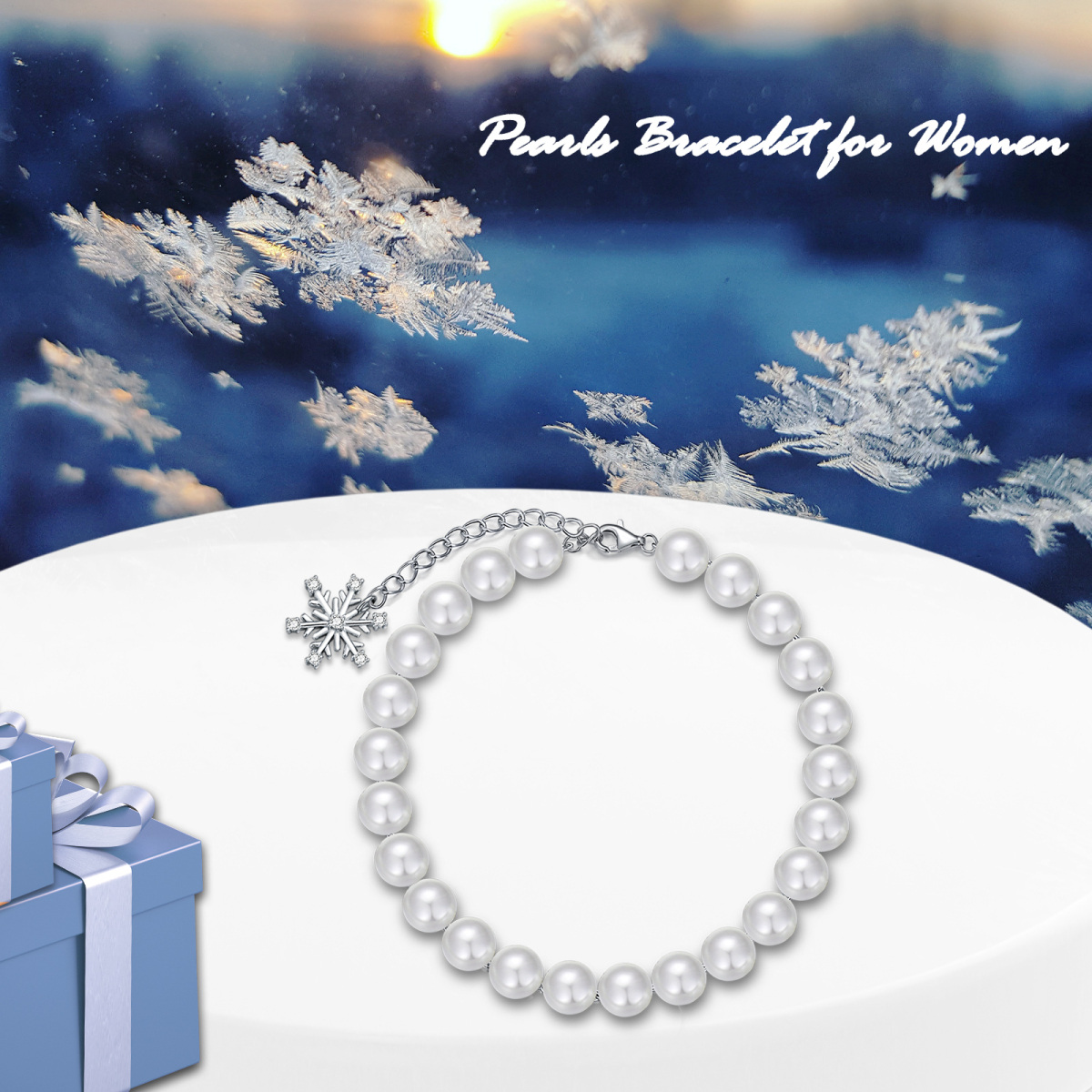 Sterling Silver Round Pearl Beads Bracelet For Women-4