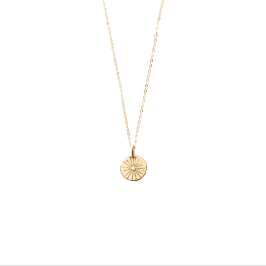 Collar con colgante redondo de plata de ley