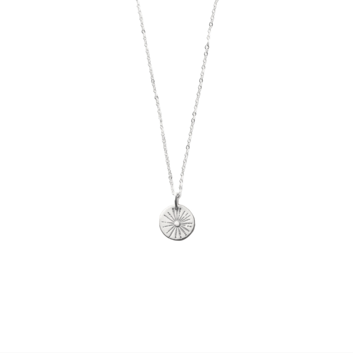Sterling Silber Runde Anhänger Halskette-2