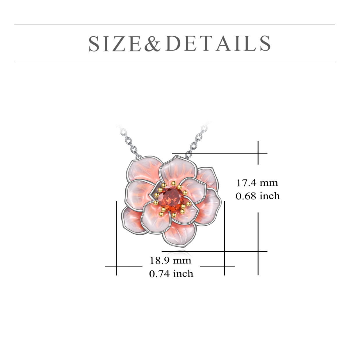 Collier en argent sterling avec pendentif fleur de pivoine en zircon cubique rond-5