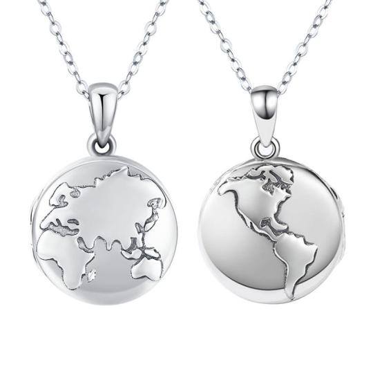 Collier en argent sterling avec médaillon photo rond personnalisé