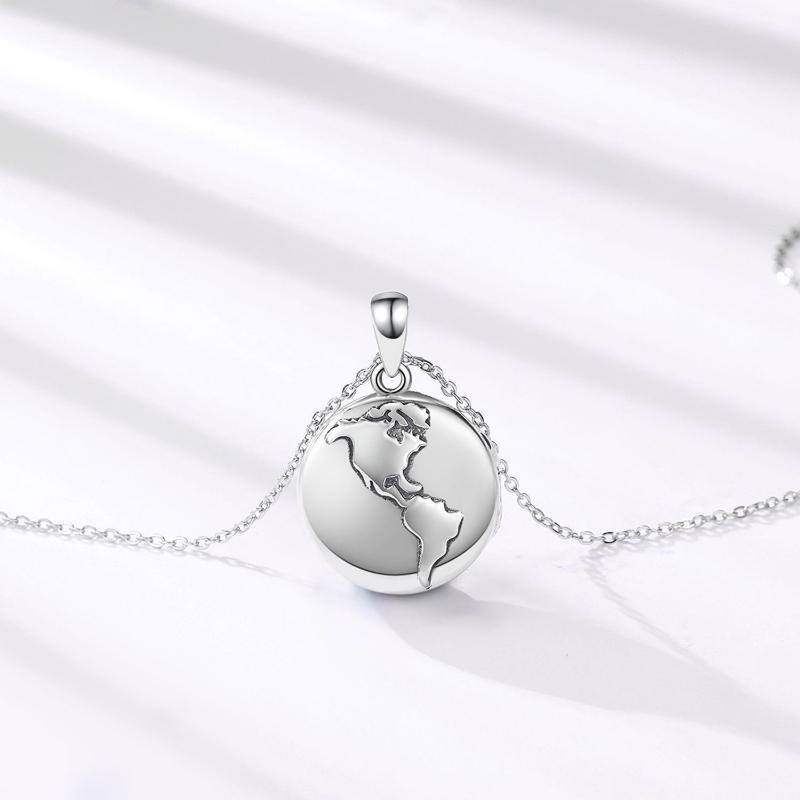 Collana con medaglione personalizzato rotondo in argento sterling-3