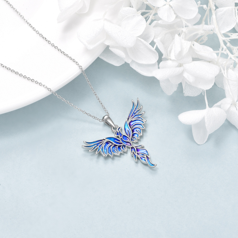 Collier pendentif rond en argent sterling avec cristal de phénix-4