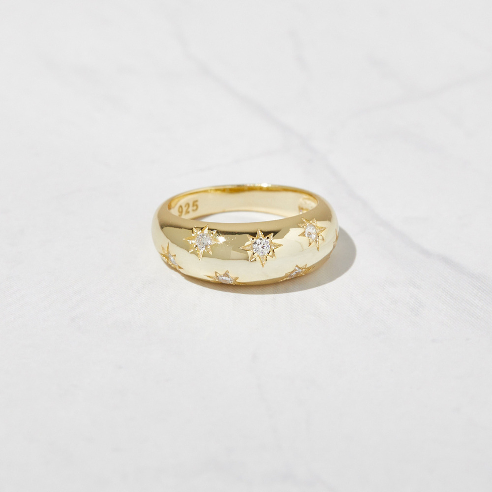 Sterling Silver Cubic Zirconia Round Ring-1