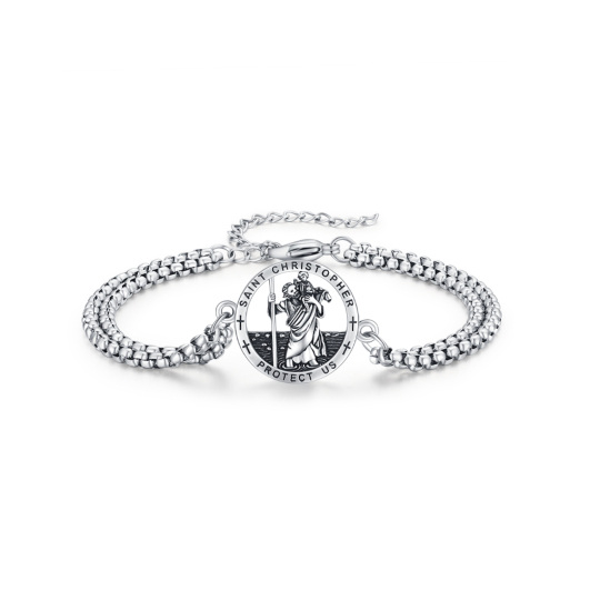 Sterling Silver Saint Christopher Charm Bracelet