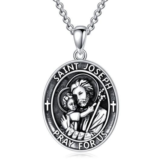 Sterling Silver Saint Joseph Pendant Necklace