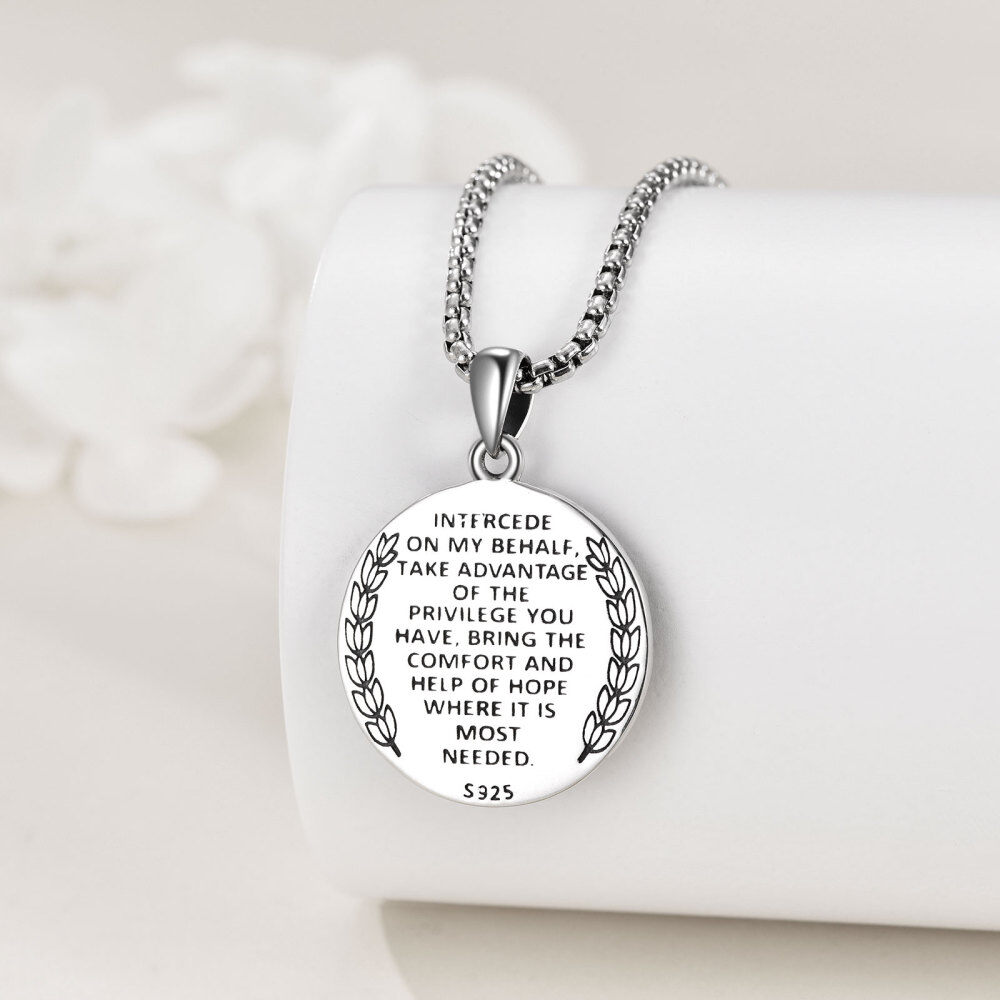Sterling Silver Saint Jude Pendant Necklace for Men-4
