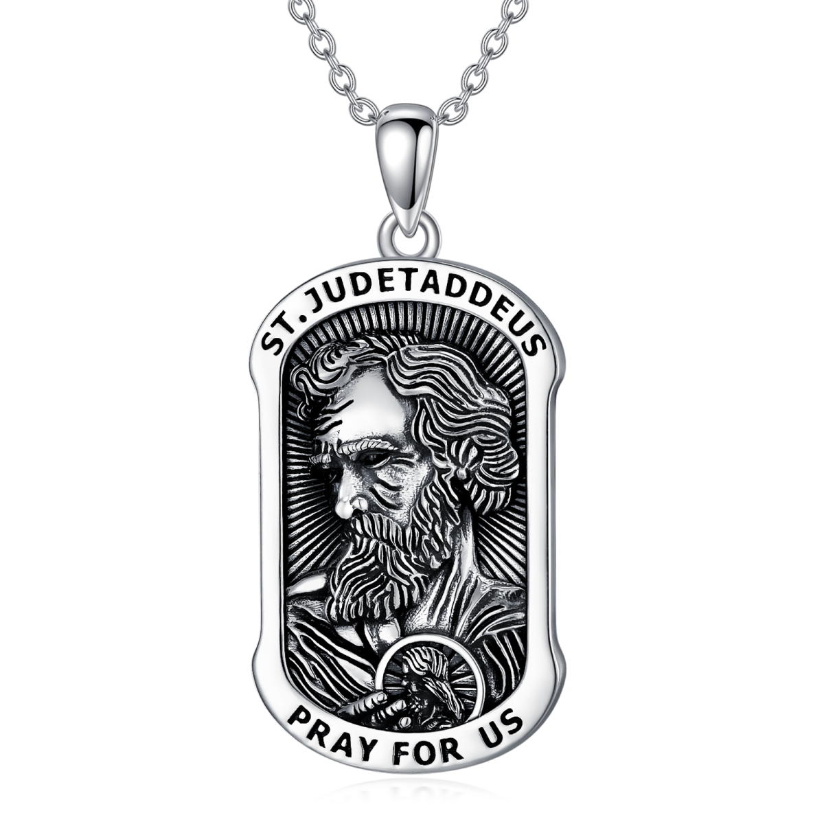 Sterling zilveren Saint Jude hanger ketting voor mannen-1