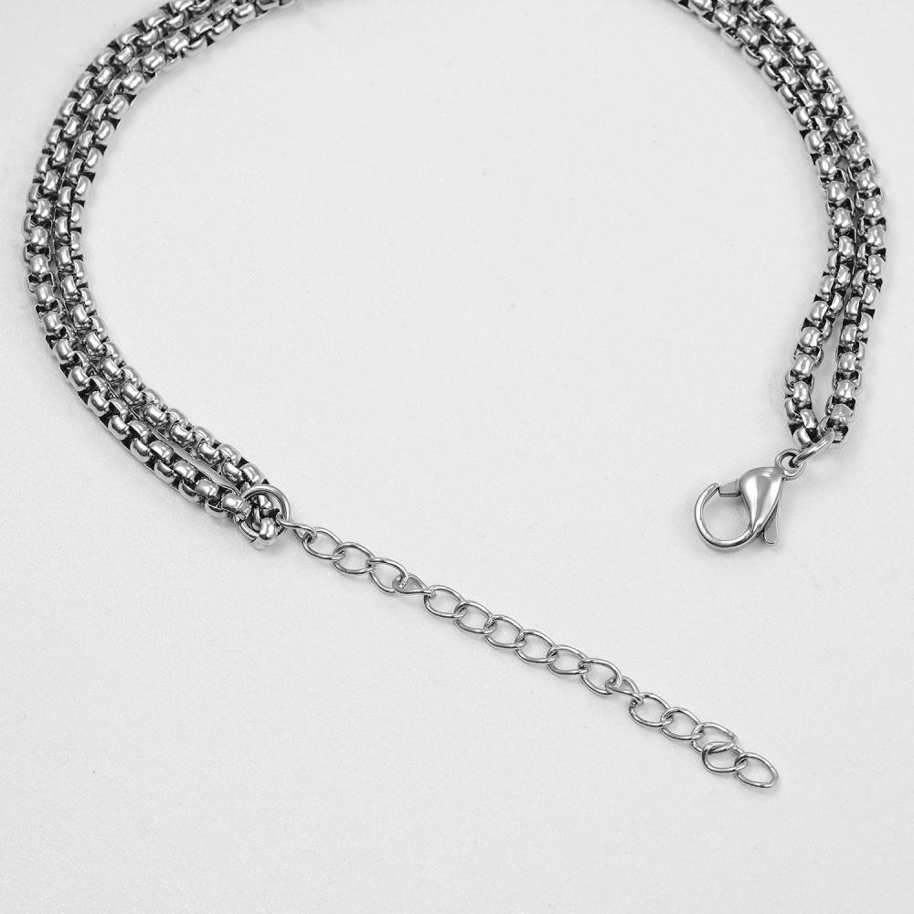 Pulseira com pingente de moeda de Saint Michael em prata esterlina com palavra gravada para homens-5