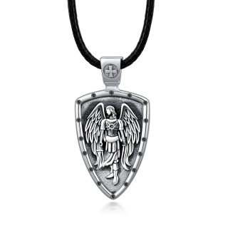 Sterling Silver Saint Michael Pendant Necklace-14