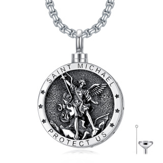 Sterling Silver Saint Michael Urn Necklace For Ashes-29