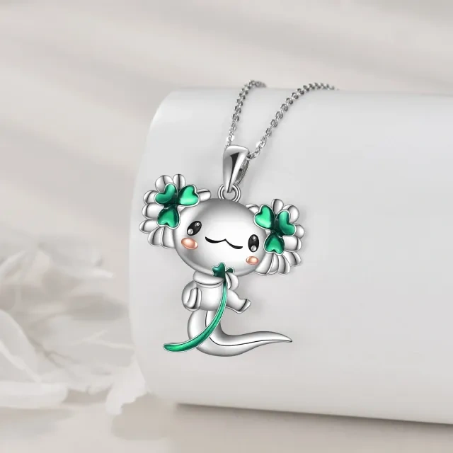 Sterling Silver Salamander Pendant Necklace-3