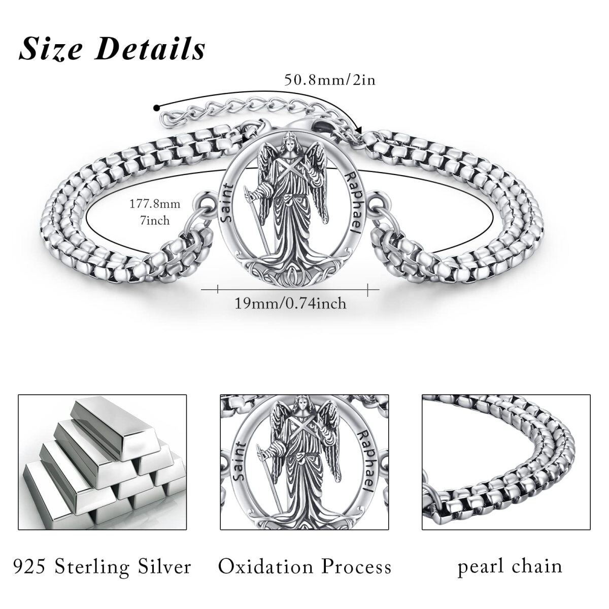 Sterling Silver San Rafael Charm Bracelet for Men-5