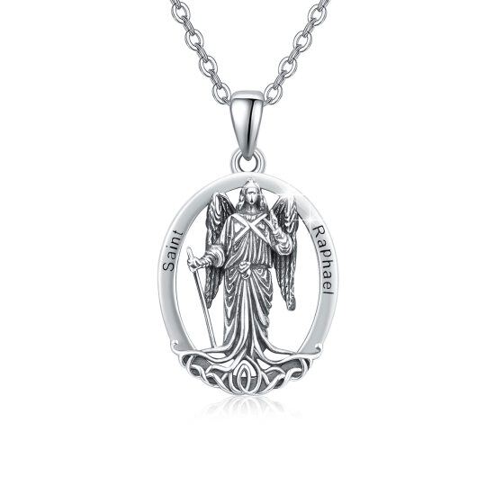 Collana con ciondolo San Rafael in argento sterling