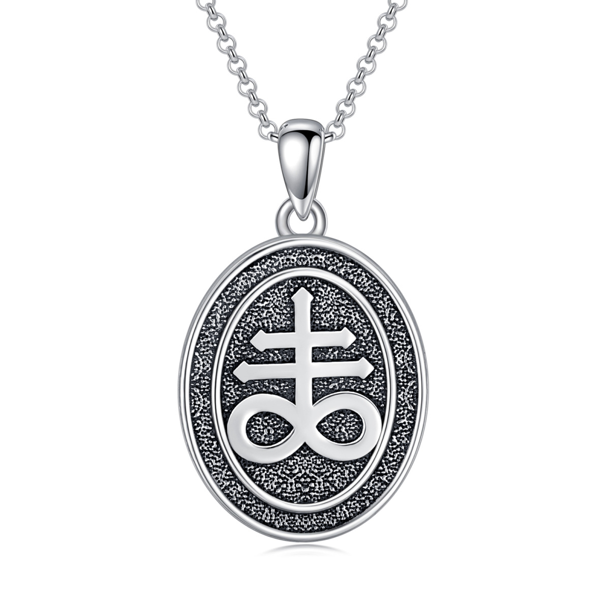 Collana con ciondolo a forma di capra satanica in argento sterling per uomo-3