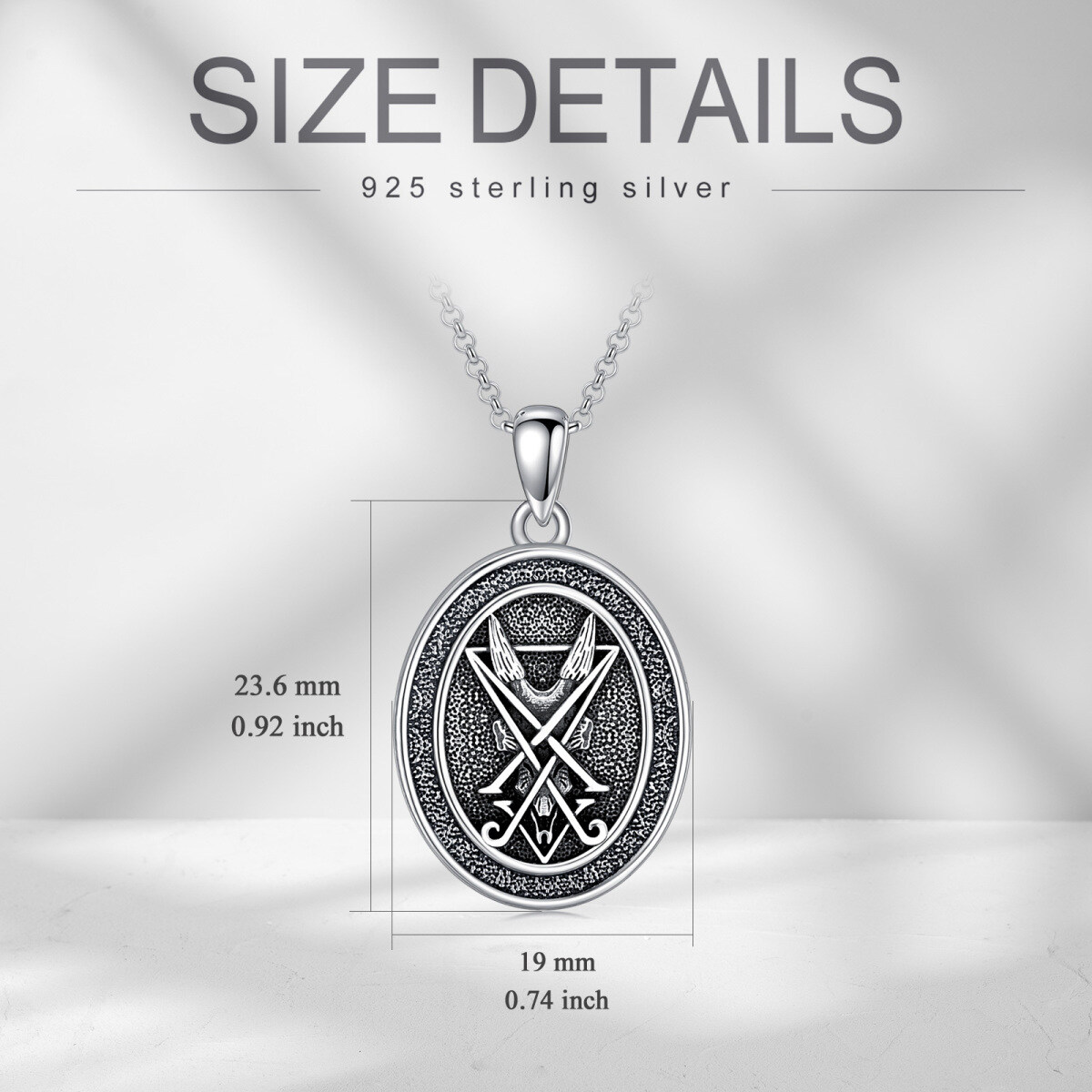 Sterling zilveren satanische geit hanger ketting voor mannen-7