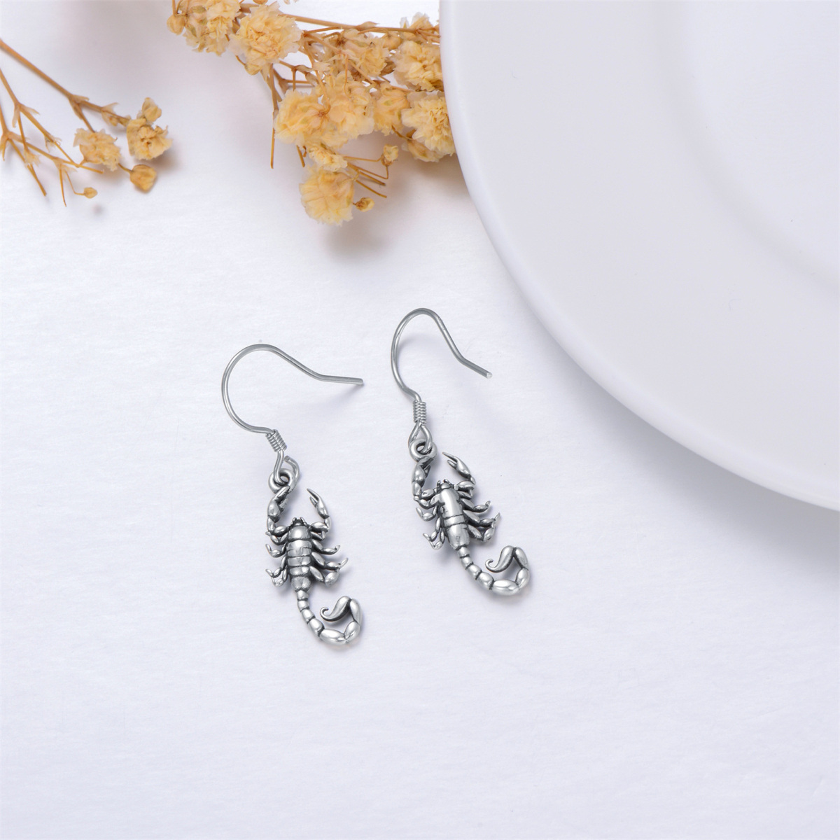 Sterling Silver Scorpio Drop Earrings-3